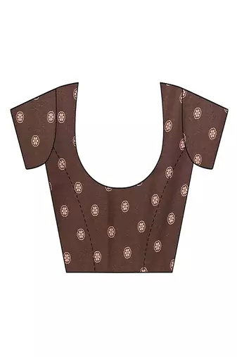 coffee printed, blocked printed daily wear chiffon, georgette saree with blouse