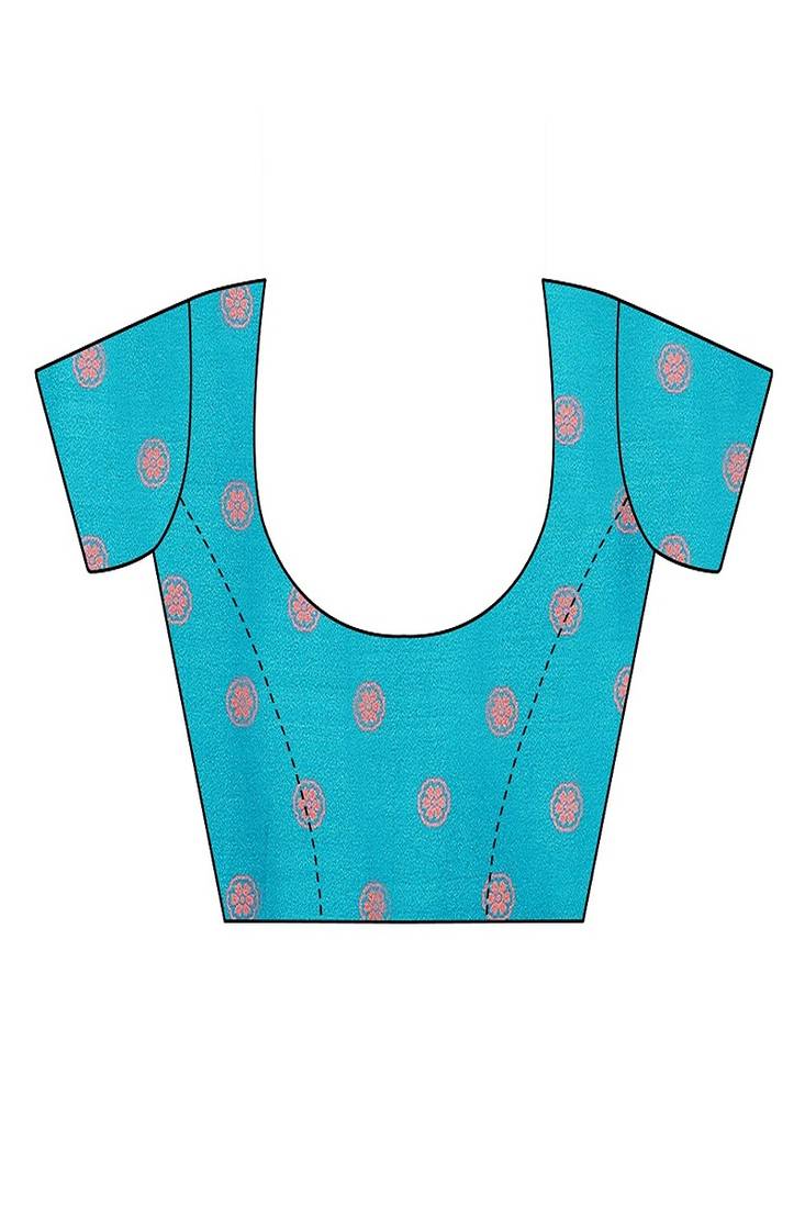 teal printed, blocked printed daily wear chiffon, georgette saree with blouse