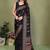 black printed, blocked printed daily wear chiffon, georgette saree with blouse