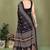 black printed, blocked printed daily wear chiffon, georgette saree with blouse