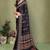 black printed, blocked printed daily wear chiffon, georgette saree with blouse