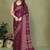 wine printed, blocked printed daily wear chiffon, georgette saree with blouse