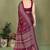 wine printed, blocked printed daily wear chiffon, georgette saree with blouse