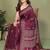 wine printed, blocked printed daily wear chiffon, georgette saree with blouse