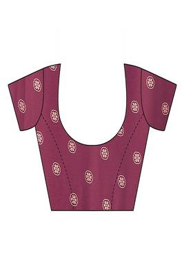 wine printed, blocked printed daily wear chiffon, georgette saree with blouse 5