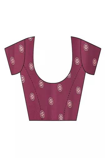 wine printed, blocked printed daily wear chiffon, georgette saree with blouse