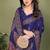 blue printed, blocked printed daily wear chiffon, georgette saree with blouse