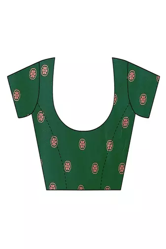 green printed, blocked printed daily wear chiffon, georgette saree with blouse