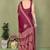 pink blocked printed daily wear chiffon georgette saree with blouse