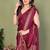 pink blocked printed daily wear chiffon georgette saree with blouse
