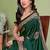 green printed, blocked printed daily wear chiffon, georgette saree with blouse