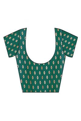 green printed, blocked printed daily wear chiffon, georgette saree with blouse 5