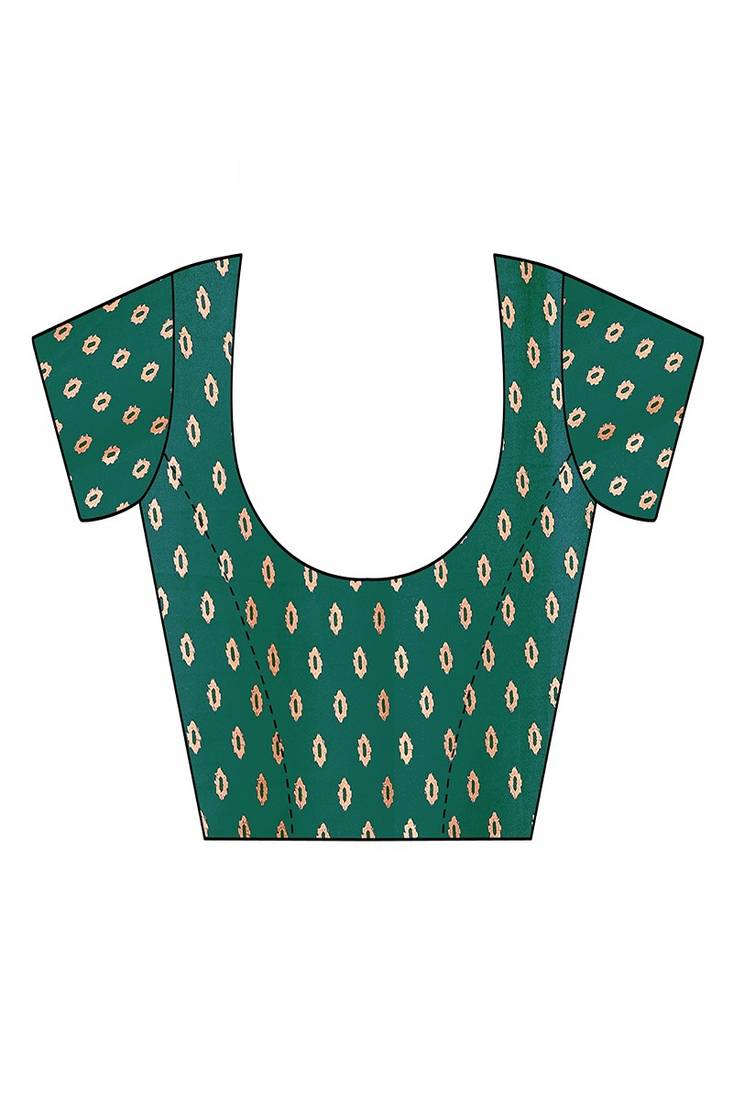 green printed, blocked printed daily wear chiffon, georgette saree with blouse