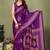 purple printed, blocked printed daily wear chiffon, georgette saree with blouse