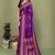 purple printed, blocked printed daily wear chiffon, georgette saree with blouse