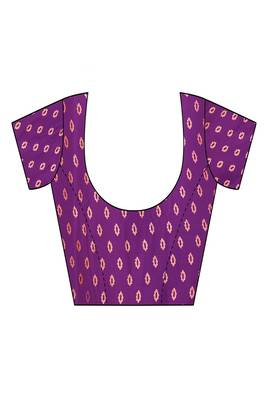 purple printed, blocked printed daily wear chiffon, georgette saree with blouse 5