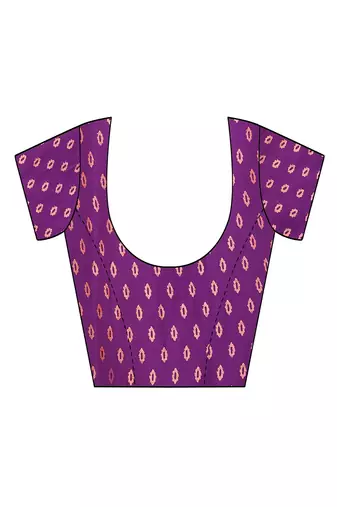 purple printed, blocked printed daily wear chiffon, georgette saree with blouse