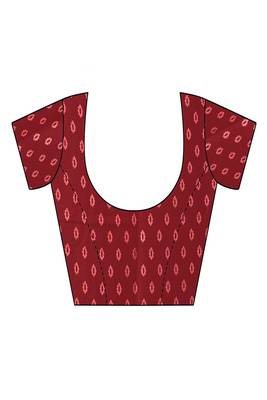 maroon printed, blocked printed daily wear chiffon, georgette saree with blouse 5