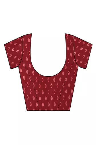 maroon printed, blocked printed daily wear chiffon, georgette saree with blouse