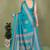 green printed, blocked printed daily wear chiffon, georgette saree with blouse