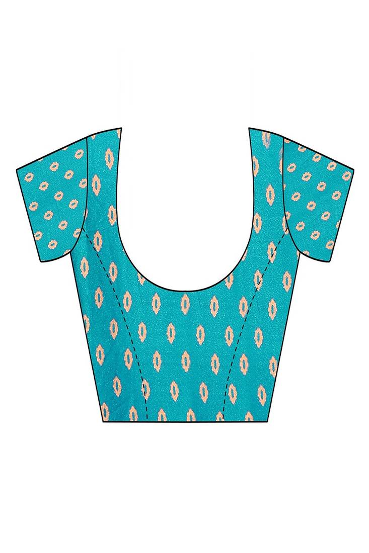 green printed, blocked printed daily wear chiffon, georgette saree with blouse