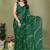 green printed striped leheria chiffon, georgette saree with blouse 