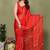 red printed striped leheria chiffon, georgette saree with blouse 