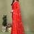 red printed striped leheria chiffon, georgette saree with blouse 