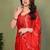 red printed striped leheria chiffon, georgette saree with blouse 
