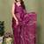 wine printed striped leheria chiffon, georgette saree with blouse 
