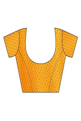 yellow printed striped leheria chiffon, georgette saree with blouse  5