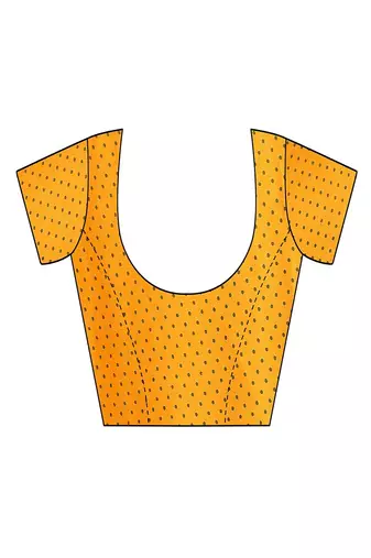 yellow printed striped leheria chiffon, georgette saree with blouse 