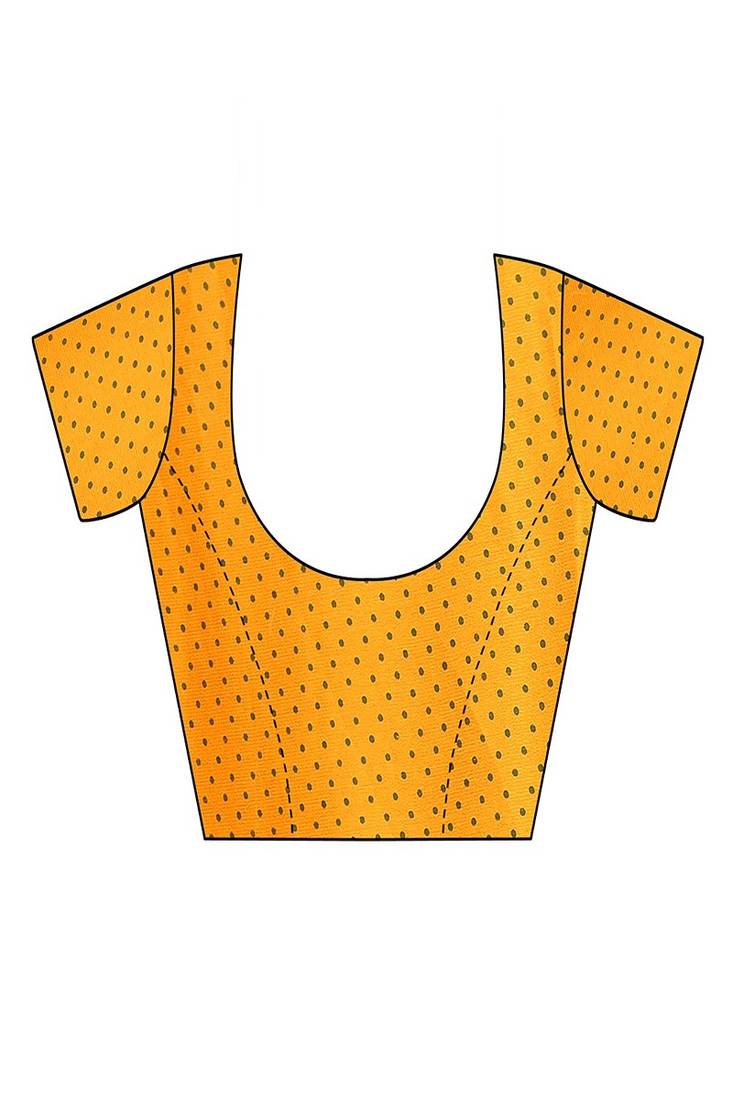 yellow printed striped leheria chiffon, georgette saree with blouse 