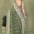 olive printed, blocked printed hand batik chiffon, georgette saree with blouse