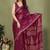 wine printed, blocked daily wear chiffon georgette saree with blouse