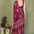 wine printed, blocked daily wear chiffon georgette saree with blouse