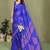 dark_royal_blue printed, blocked daily wear chiffon georgette saree with blouse