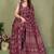wine printed, blocked daily wear chiffon georgette saree with blouse
