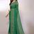 green printed bandhani chiffon self design saree with blouse 