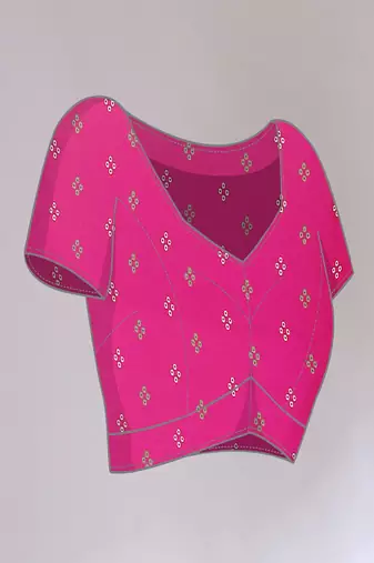 pink printed bandhani chiffon self design saree  with blouse 