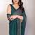 green printed bandhani chiffon self design saree with blouse 
