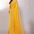 yellow printed bandhani chiffon self design saree with blouse 