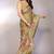 olive printed hand batik chiffon, georgette saree with blouse
