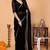 black wedding party & festive georgette solid/plain saree with blouse