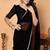 black wedding party & festive georgette solid/plain saree with blouse