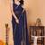 blue wedding party & festive georgette solid/plain saree with blouse