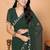 green wedding party & festive georgette embellished saree with blouse