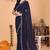 blue wedding party & festive georgette embellished saree with blouse