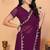 wine wedding party & festive georgette embellished saree with blouse