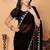 black wedding party & festive georgette embellished saree with blouse